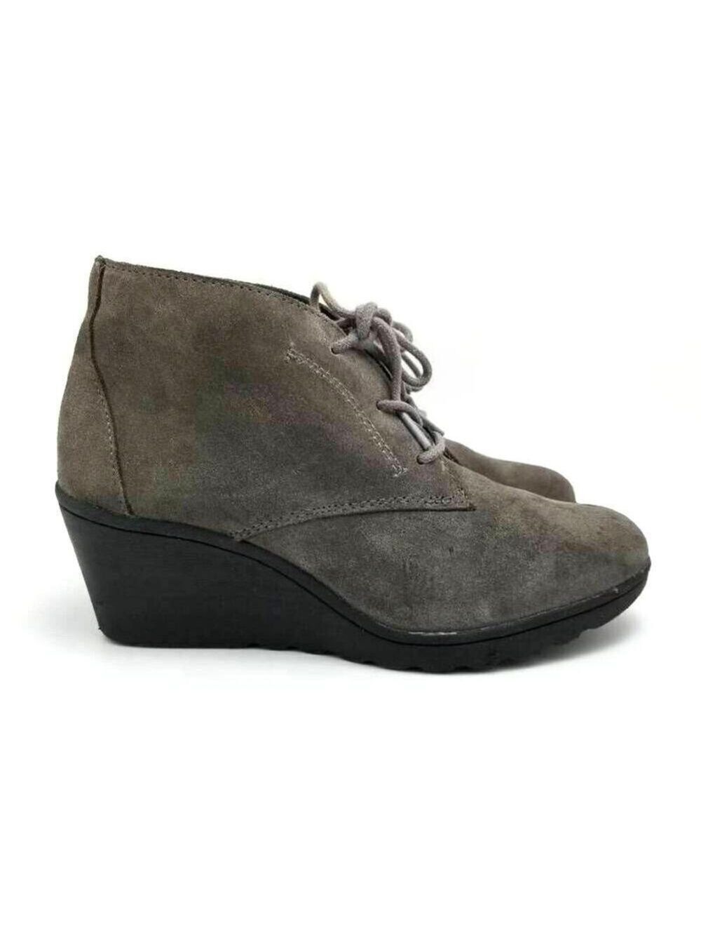 White Mountain Kahlua Lace up Wedge Ankle Booties Size 8.5